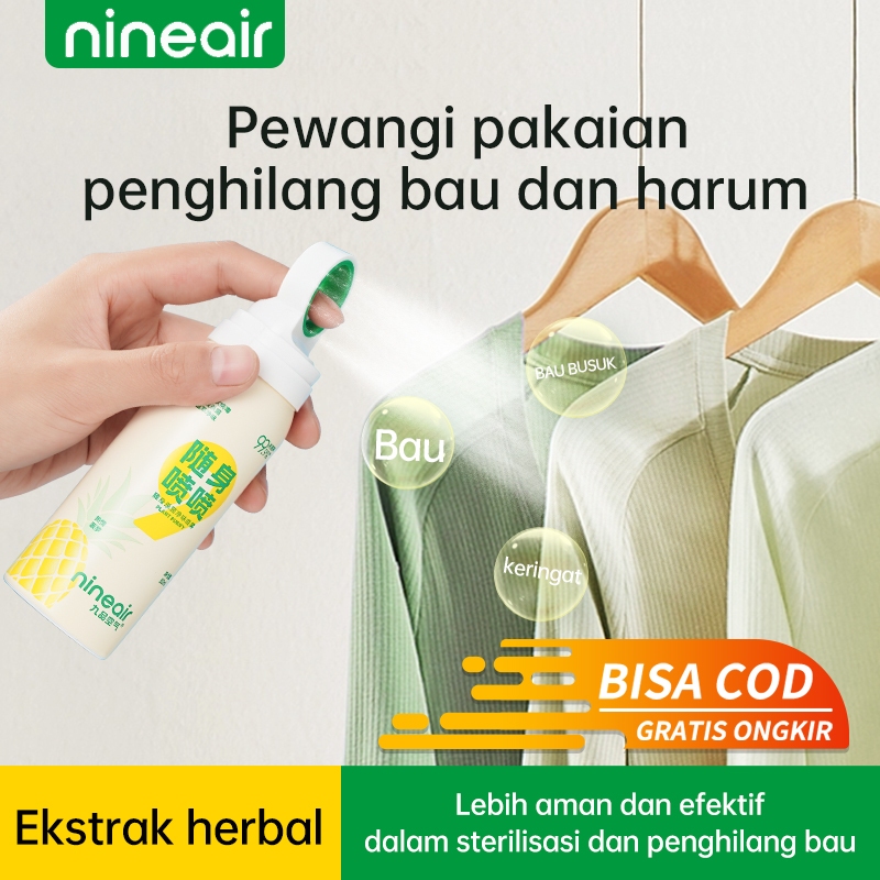 Nineair Produk Baru Stok Siap Sterilisasi 99.9% Air Freshener Anti Bacterial Portabel Semprotan Peng