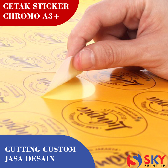 

CETAK STIKER Label CHROMO MURAH A3+ / Sudah Termasuk Print and Cut