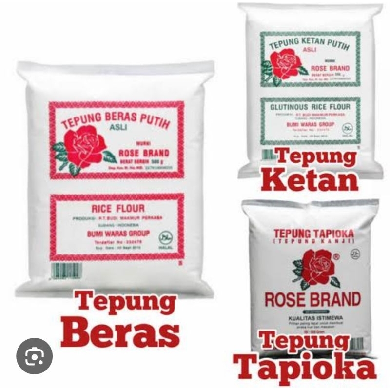 

Tepung Beras & Tepung Kanji Rose Brand 500 gr