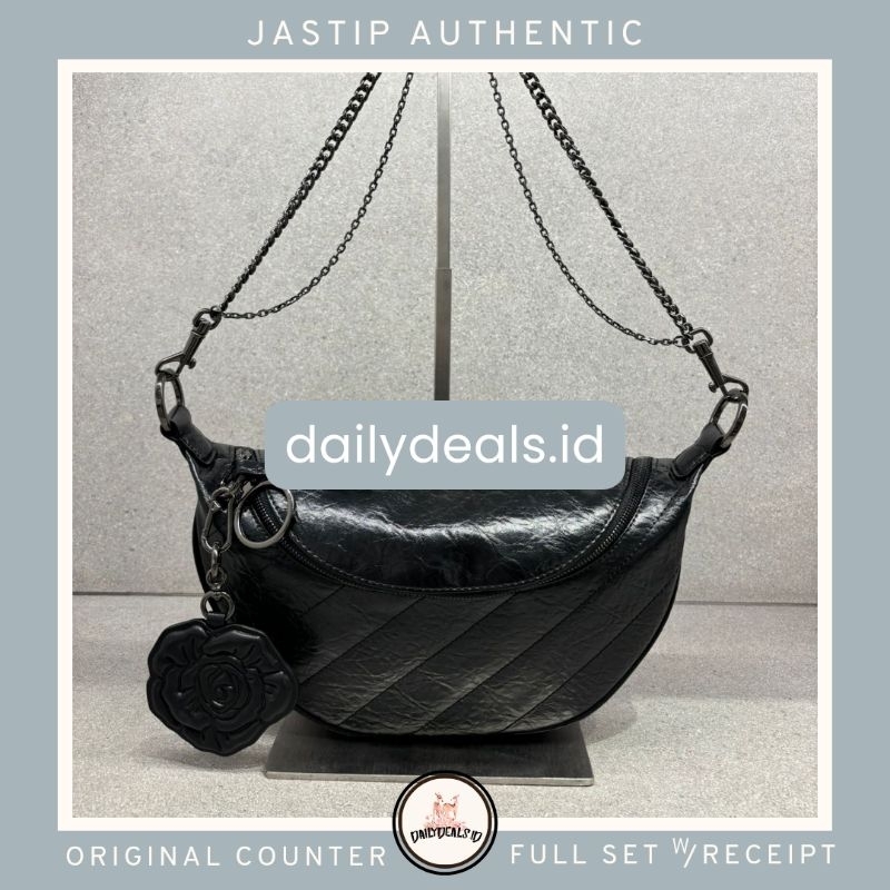# x BLV# #2-80151438 Rose - Jastip CK ORIGINAL COUNTER PHILOMENA MOTIF HALF MOON CROSSBODY BAG TAS B