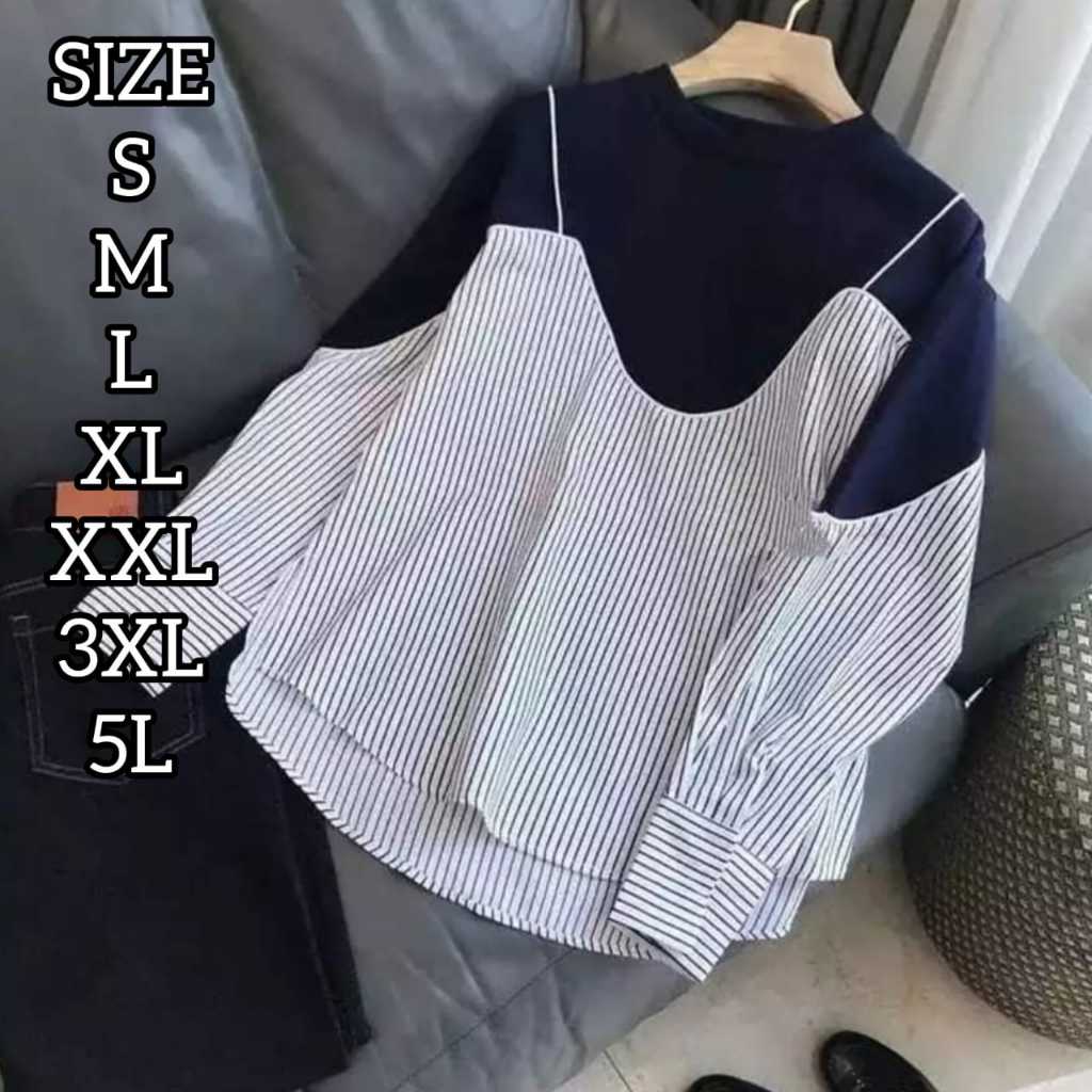 INARA Atasan Blus Wanita Big Size / S M L XL 2XL 3XL 5XL / Blus Korean Style Kekinian