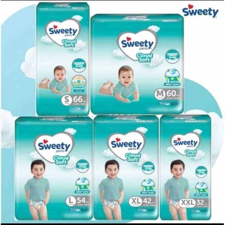 Terlaris [ READY ] - PAMPERS SWEETY SILVER PANTS JUMBO [ S66 / M60 / L54 / XL42 / XXL32 ] / PAMPERS