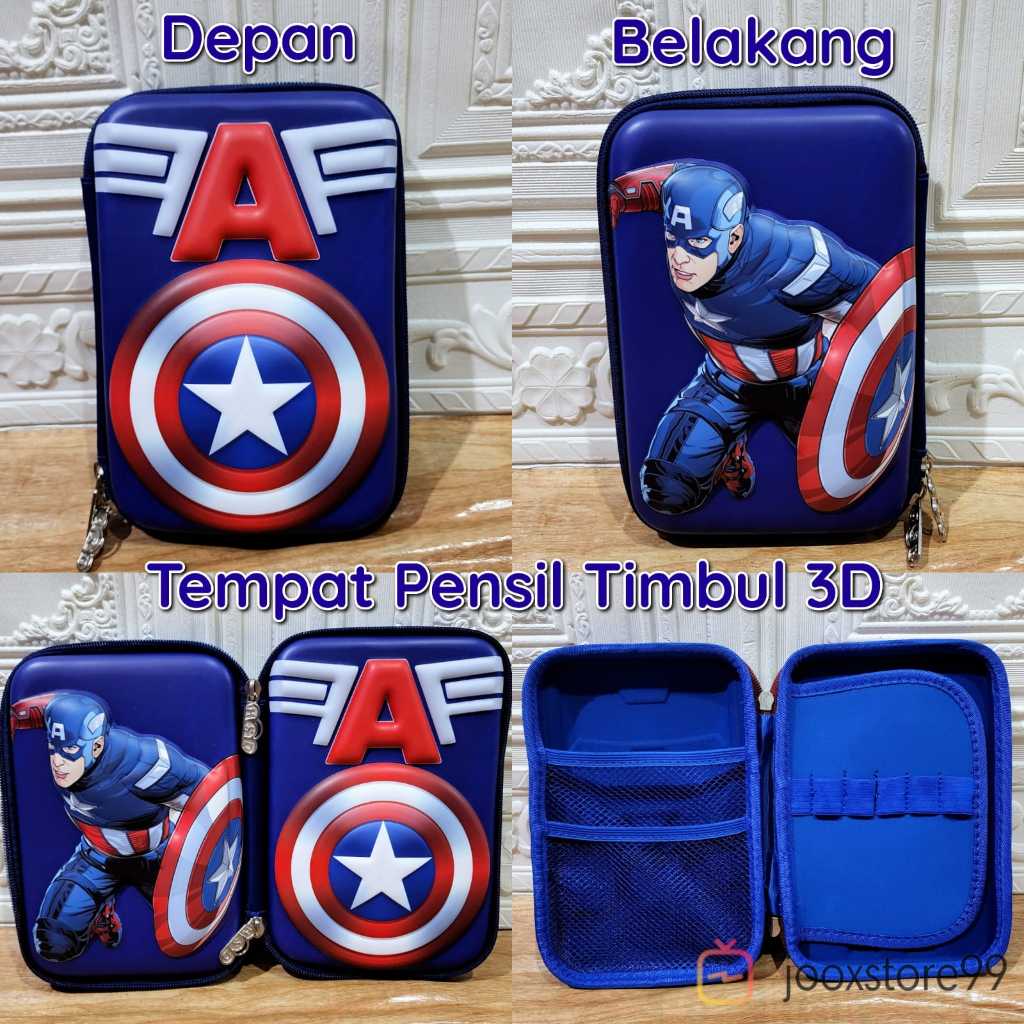 

Tempat Pensil Anak Sekolah Kotak Pensil Anak Karakter Timbul 3D Frozen Timbul 2side