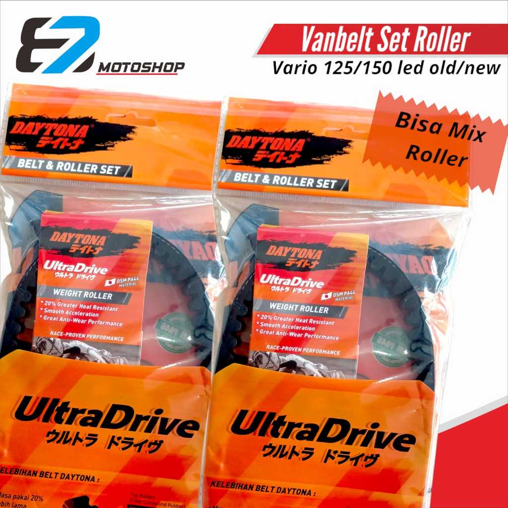 V-Belt Vanbelt Daytona Vario 125/150 led OLD/NEW set roller