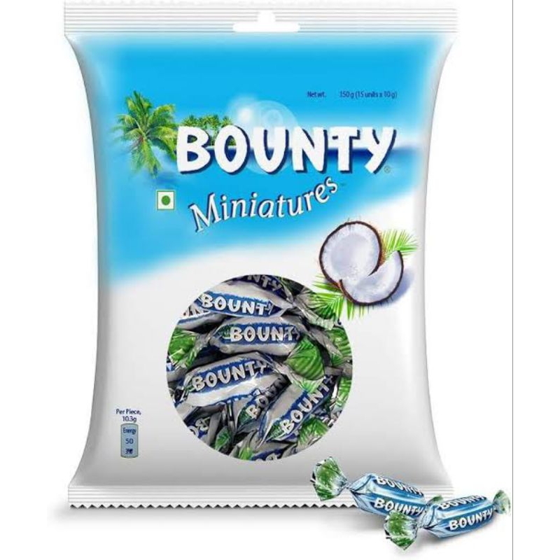 

coklat kelapa bounty miniatures 150gram enak sharing chocolate pack murah hemat 150gram