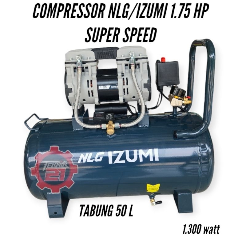 KOMPRESOR SILENT NLG EX IZUMI 1.75 HP TABUNG 50 L COMPRESSOR IZUMI 1.75 HP