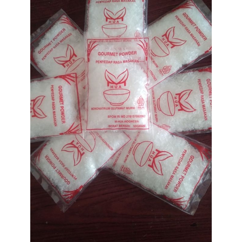 

MSG M-Hua penyedap Rasa masakan uk50gram 99%murni