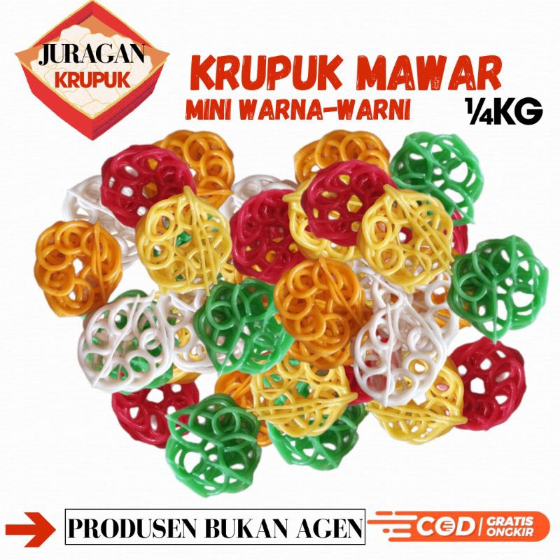 

Krupuk Mawar Warna-Warni ¼Kg Krupuk Seblak 250gram