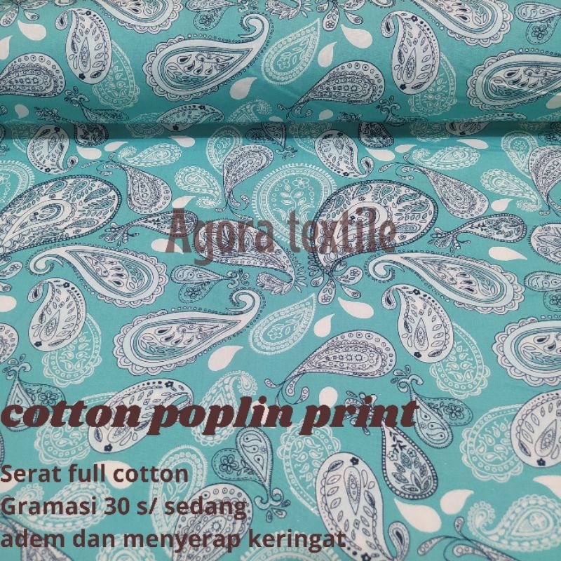 kain katun - katun poplin premium - kain katun poplin motif premium - kain katun poplin motif paisle
