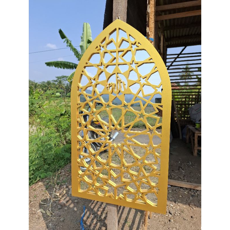 mihrab lafadz Allah / Muhammad / ukiran hiasan mushola