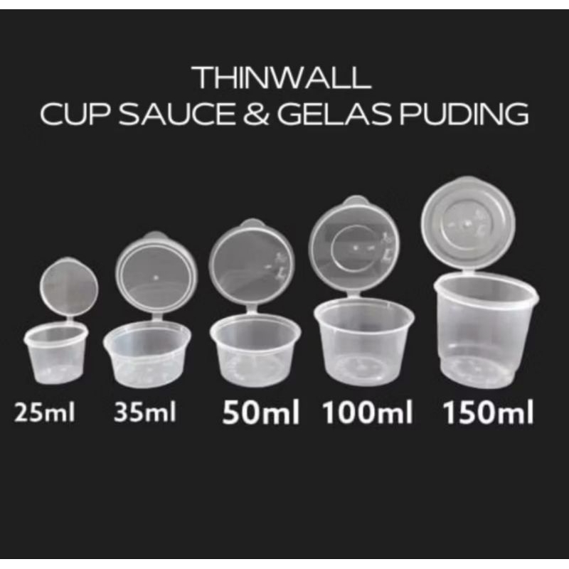 CUP SAOS ISI 50PCS  THIWAL TEMPAT SAMBAL WADAH SAMBAL