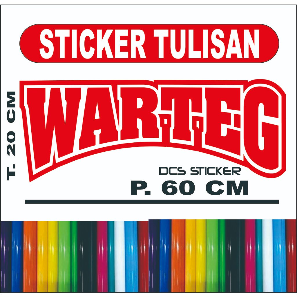 

STICKER TULISAN WARTEG STICKER TEMPELAN UNUK NAMA JUALAN