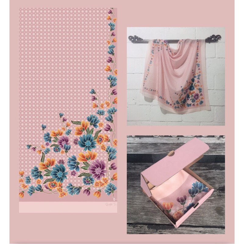 Scarf-Hijab-Ethnic-Batik.Bunga-5, Pekalongan Jawa Tengah