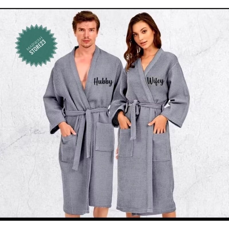 Handuk Kimono Jubai Mandi/ Handuk Kimono Waffle / Handuk Kimono Bordir Nama/ Handuk Waffle Couple Is