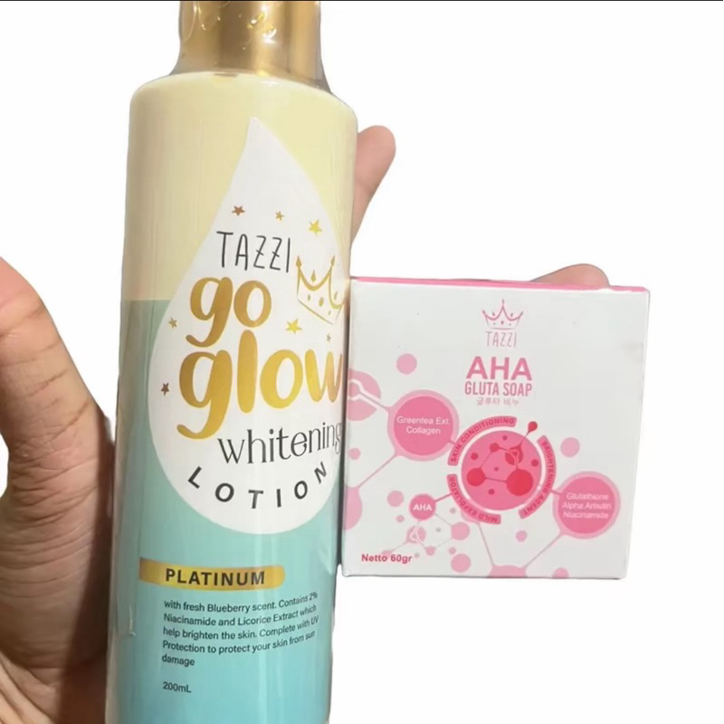 TAZZI ~ LOTION GO GLOW TAZZI + SABUN AHA PINK