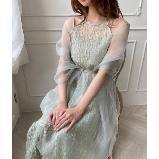 Selendang Organza Scraft Aksesoris Gaun Wanita Gaun Prewedding Scraft Organza Dot ART BM4