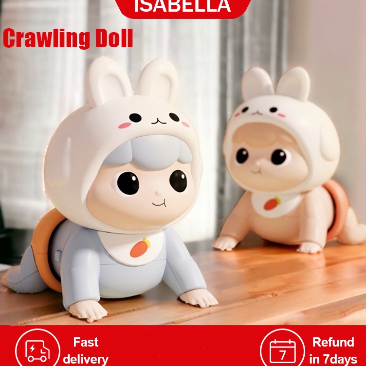 Serbu Sekarang   Mainan Bayi Merangkak Boneka Mainan Bayi Crawling Doll Musik Boneka Merangkak  Bone