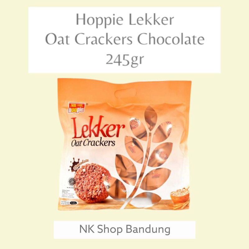 

Hooppie Lekker Oat Crackers Chocolate - 245 gr isi 35pcs - Snack Sereal Gandum