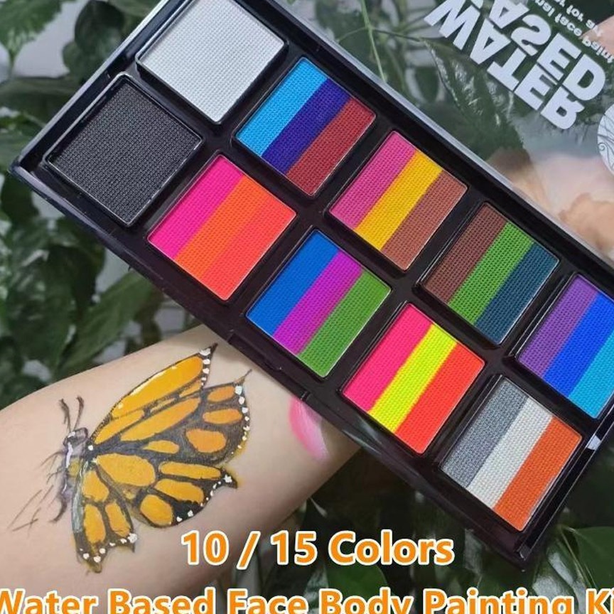 

Eksklusif 12 Color Paint Palettes Face Body Paint Water Base Makeup Palette Professional Colors Safe Non Toxic Art Painting Kit For Halloween Cosplay Parties Theater Stage