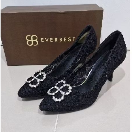 Preloved Sepatu Heels Everbest Isabeline Hitam Heels size 38