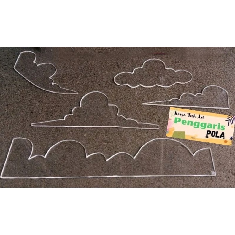 

ART J3P7 Penggaris Awan 5 Model Bahan dari Acrilik Untuk Kertas A4