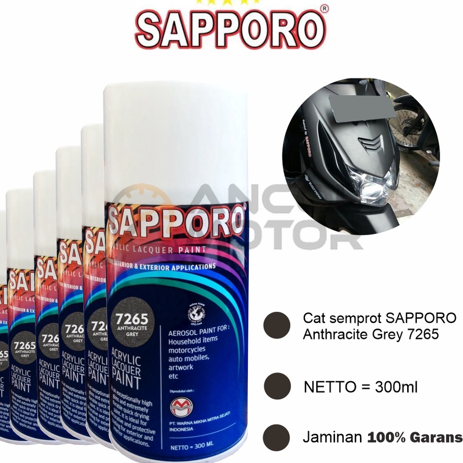 KI3 Sapporo Anthracite Grey 7265 Cat Semprot Aerosol Pilox Warna Abu Gelap