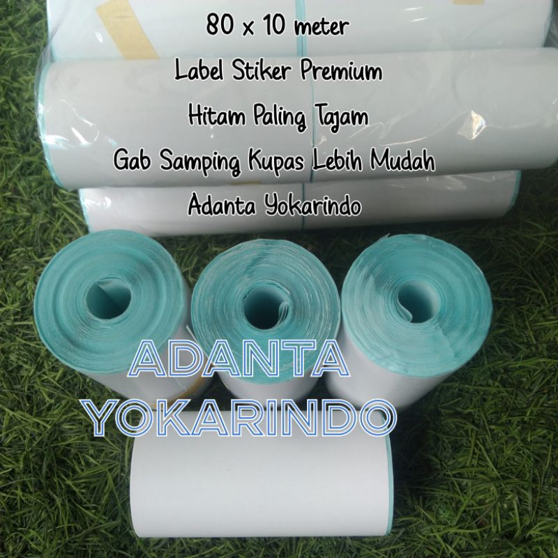 Kertas Sticker label Thermal 80mm  80x10 meter Stiker Label Printer 80mm Premium
