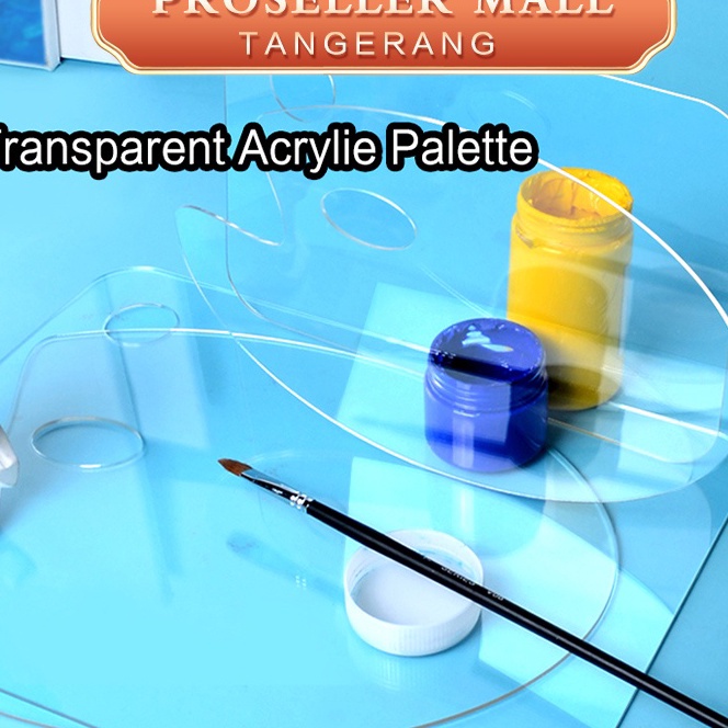 

KI3 23CMPalet Bening Akrilik Acrylic Palette Palet Lukis Akrilik Transparan Oval