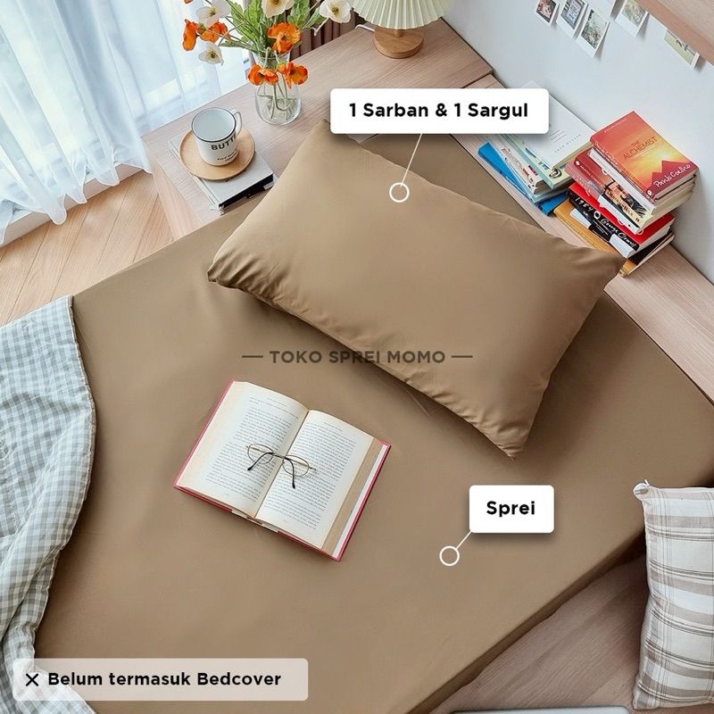 [Preloved] Moguyu Sprei Polos Ukuran 100 x 200 x 20 Microtex Halus Lembut Murah