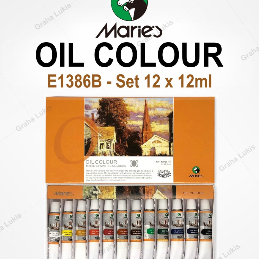 

KP8 Cat Minyak Maries Oil Color Set 12 E1386B