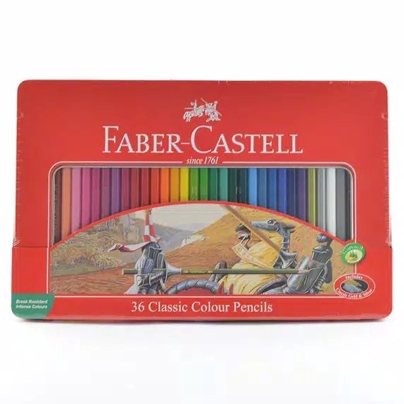 

FG2 Pensil Warna Faber Castell 36 Classic Kemasan Kaleng Tin Case