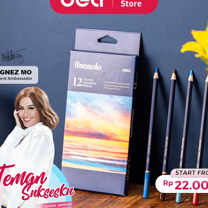 

FG2 Deli Finenolo Pensil Warna Premium Colored Pencil 38mm Lead Warna Sangat Terang EC131