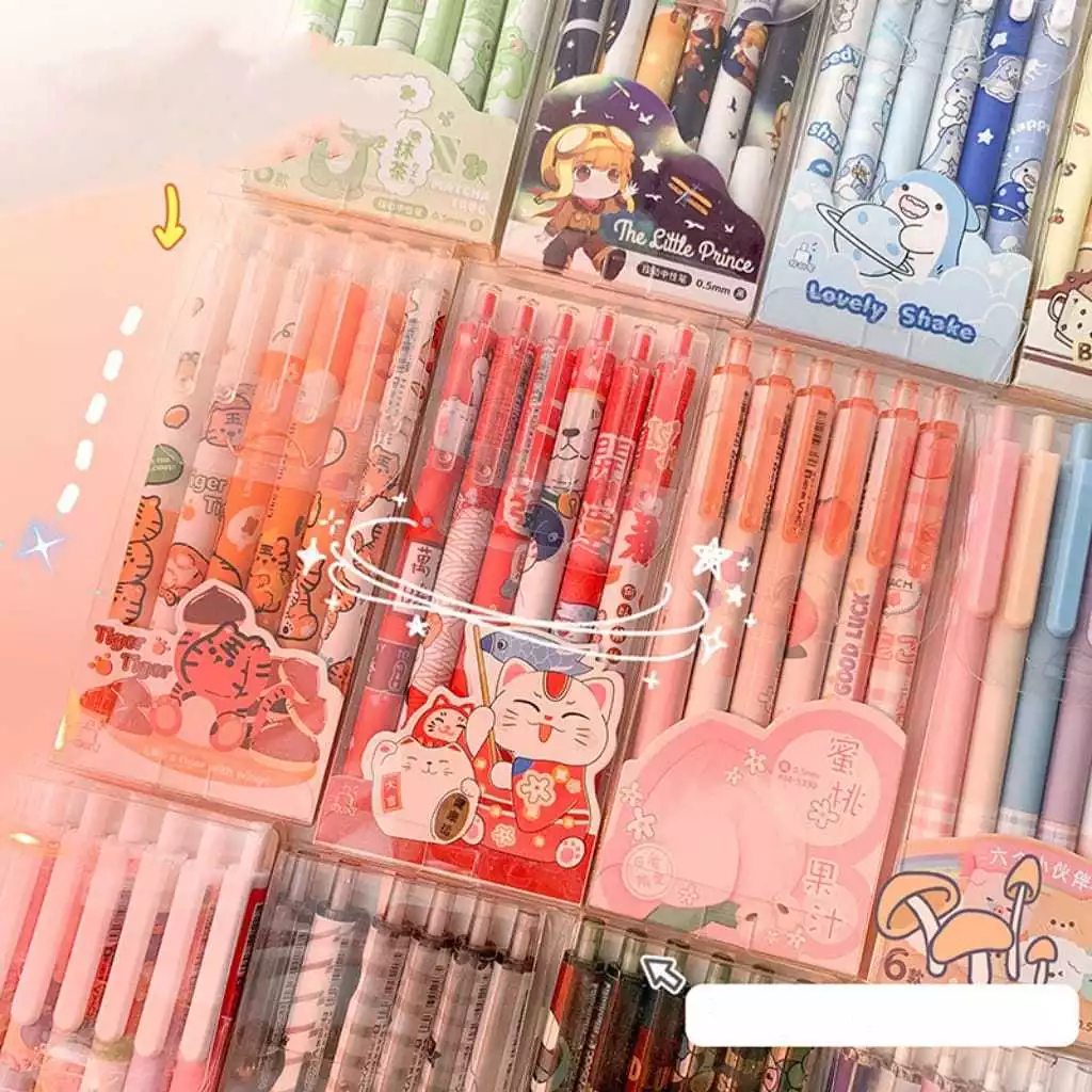 

1 Set 6 Pulpen Gel Pola Kartun Lucu – Pena Gel Mekanik Hitam (0.5mm)