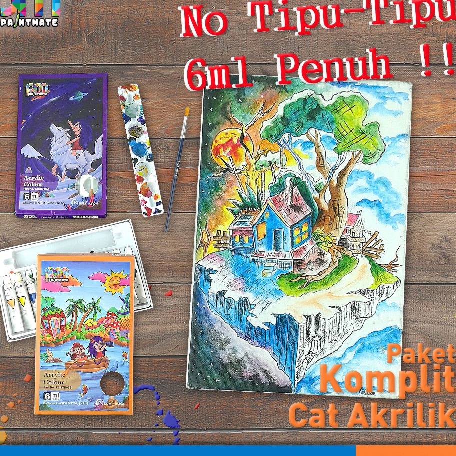 

Wah Cat Akrilik Set 12 warna NDM CAt Acrylic Set 12Colors 6 ML