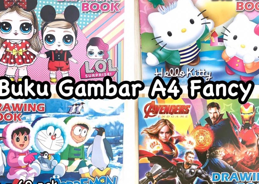 

HJ6 1 pcs Buku gambar fancy A4 1 pak isi 1 pcs