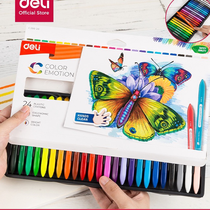

KP8 Deli Krayon Plastic 121824 Warna Cerah Bentuk segita ergonomis tidak be EC2