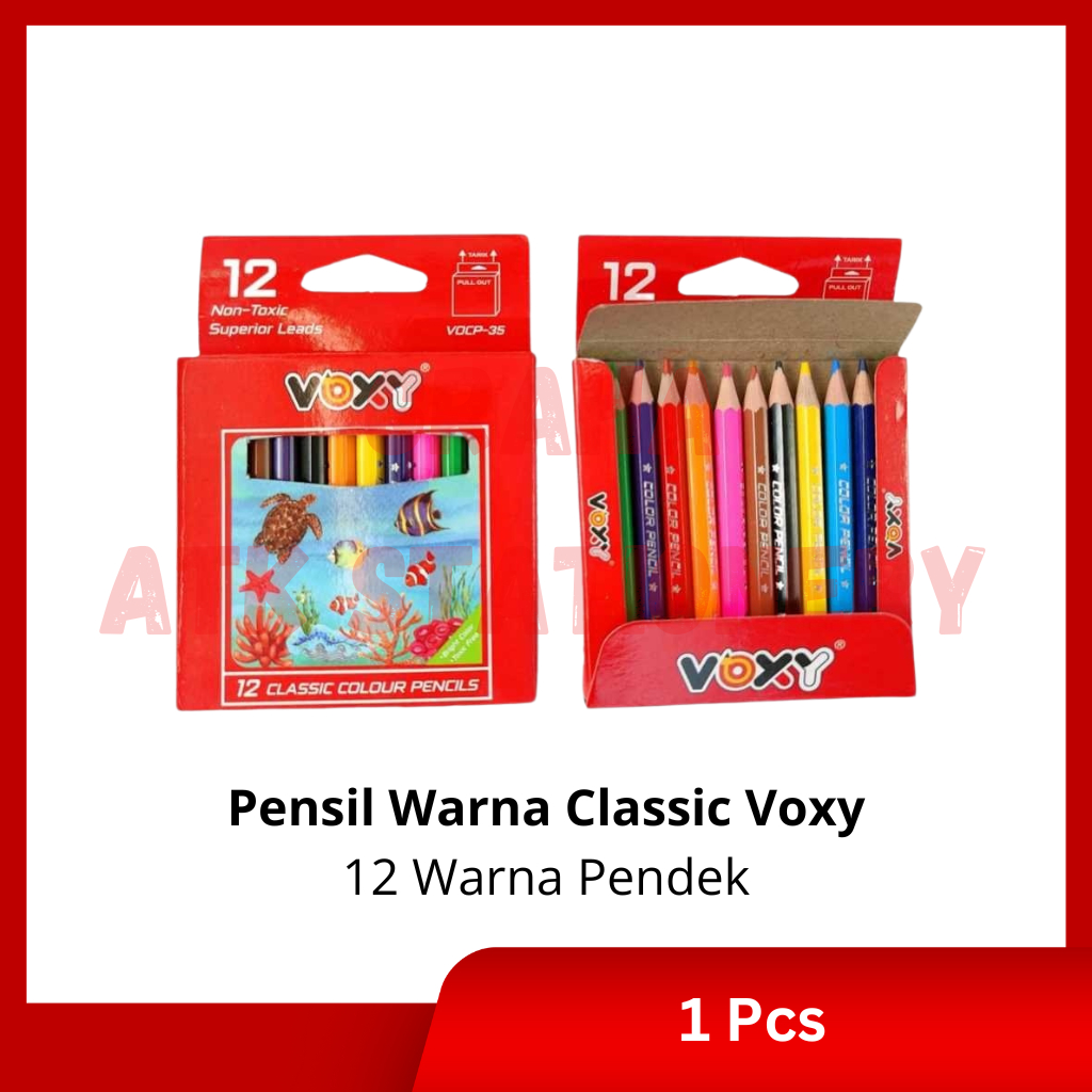 

[1 Set] Pensil Warna Murah 12 Warna Pendek / Color Pencil Murah 12 Warna Pendek