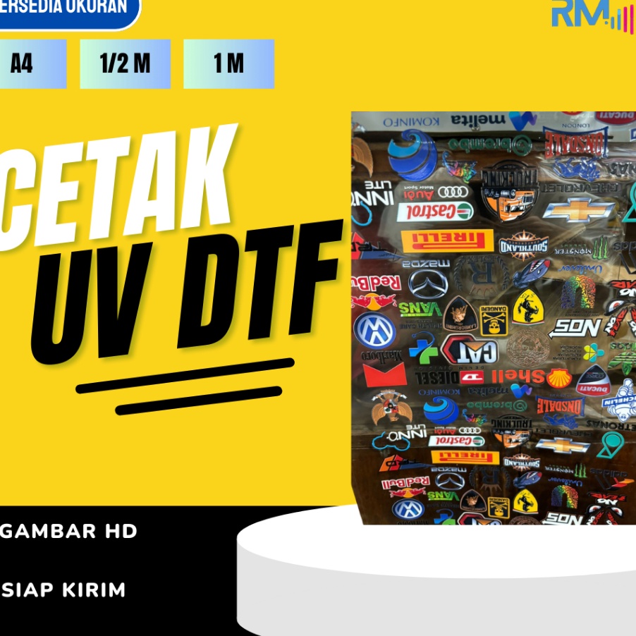 

Terlaris Cetak UV DTF Stiker meteran Decal Kering Gloss