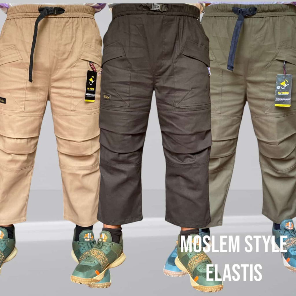 WISTER Celana Sirwal Outdoor Stoper Flag Bahan Katun Twill Elastis Premium Sunnah Laa Isbal Komprang