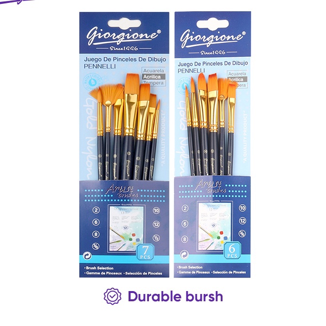 

Premium Giorgione Paint Brush Set Kuas Lukis 345671 Pcs Nylon