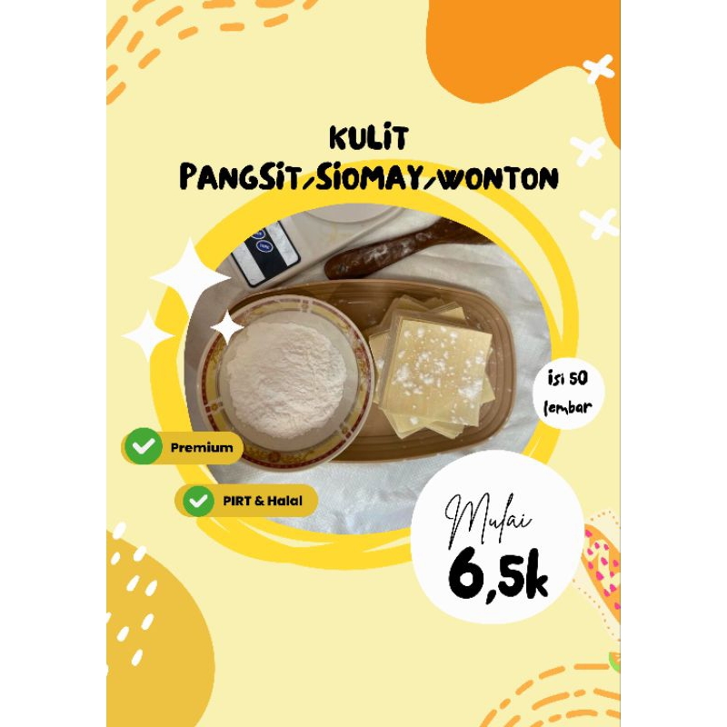 

KULIT PANGSIT/WONTON/SIOMAY KOTAK ISI 50 LEMBAR
