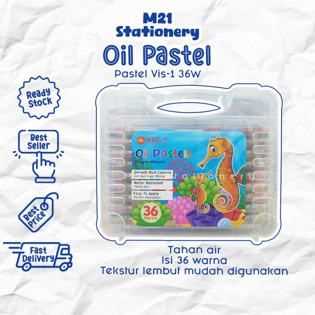 

OIL PASTEL VIS-1 36W / 36 WARNA PEWARNA ALAT MENGGAMBAR MEWARNAI ANAK KRAYON CRAYON PASTEL NON TOXIC MURAH ALAT TULIS SEKOLAH KANTOR KULIAH KAMPUS ATK MURAH LENGKAP GROSIR KULAKAN STATIONERY / M21 STATIONERY JOGJA