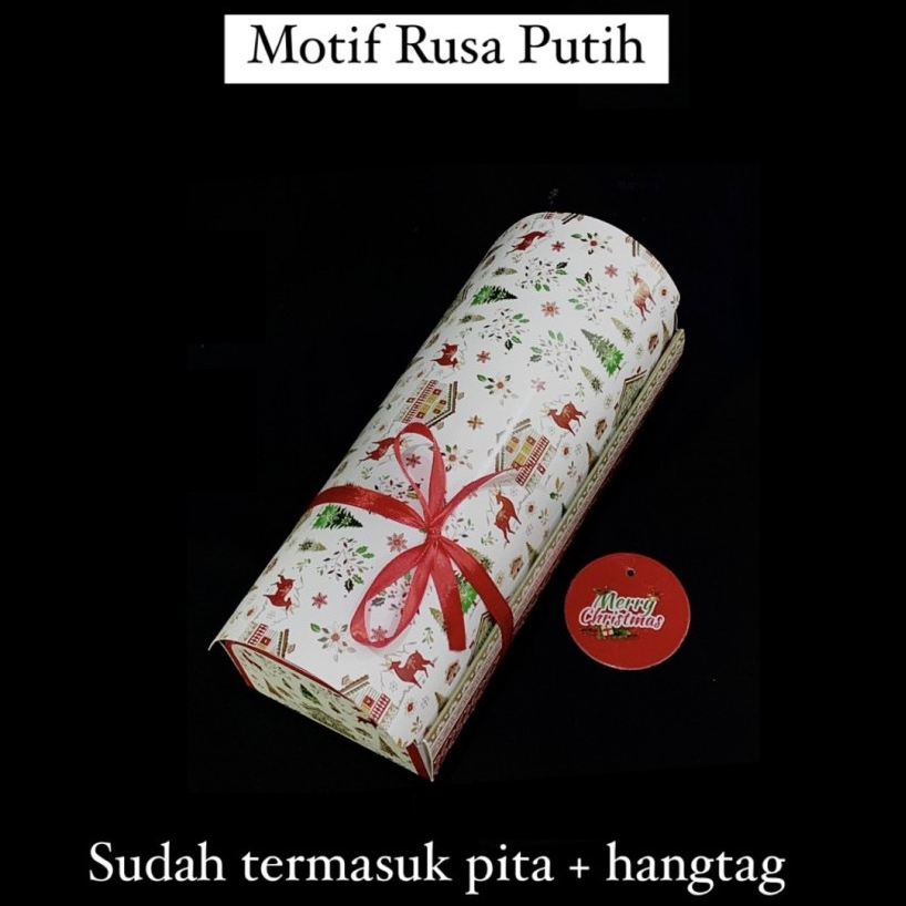 

5 Pcs Box Natal Roll Cake 25x10x9 Cm Dus Kue Bolu Gulung Christmas Kotak Hampers X Mas Packaging