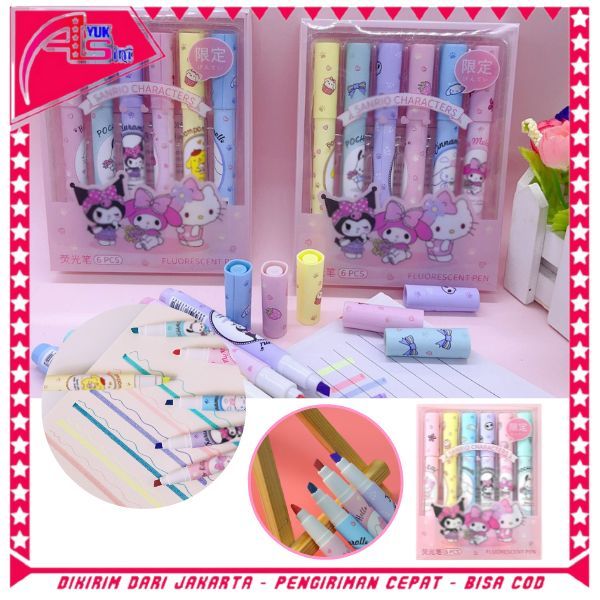 

AS Set Highlighter Warna Warni Karakter Kartun 6PCS Motif Spidol Warna Pastel Pen Diary Marker Stationery Lucu Unik Penanda Buku Warna Warni Pena Ujung Lembut