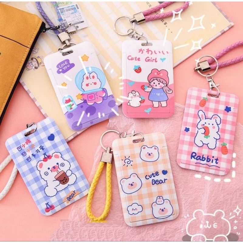Photocard Holder ID CARD HOLDER MOTIF KARAKTER LUCU Tempat Kartu Photo Card pc cahol akrilik Gantung