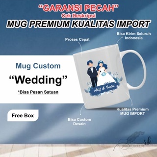 Mug Custom Foto Wedding Keramik Murah FREE BOX
