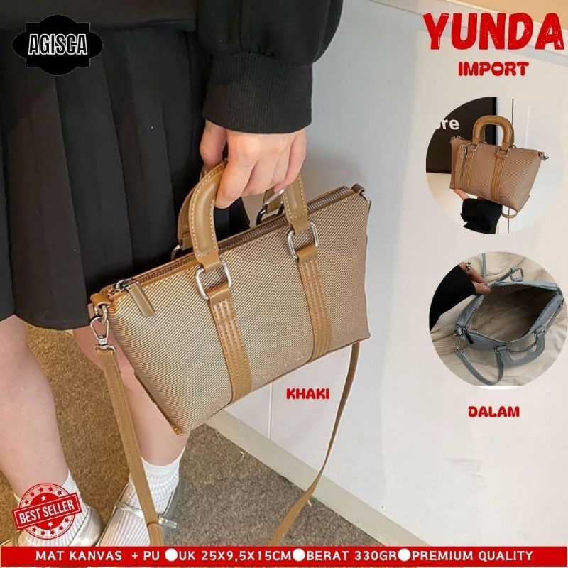 TAS JINJING TAS HAND BAG TAS SELEMPANG IMPORT WANITA BAHAN KANVAS DAN SINTESIS YUNDA