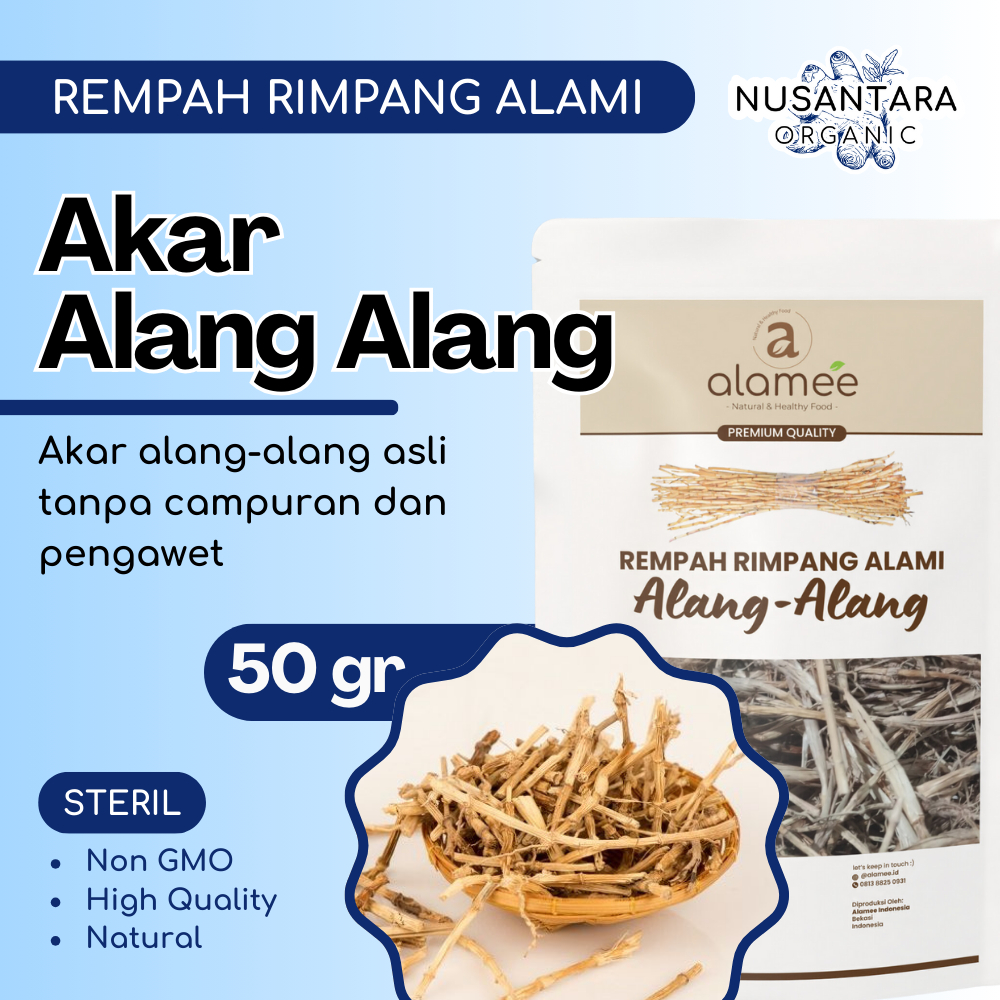 

ALAMEE Akar Alang Alang Kering 50 gram Cogon Grass Rempah Rimpang Organik Bumbu Masakan Alami