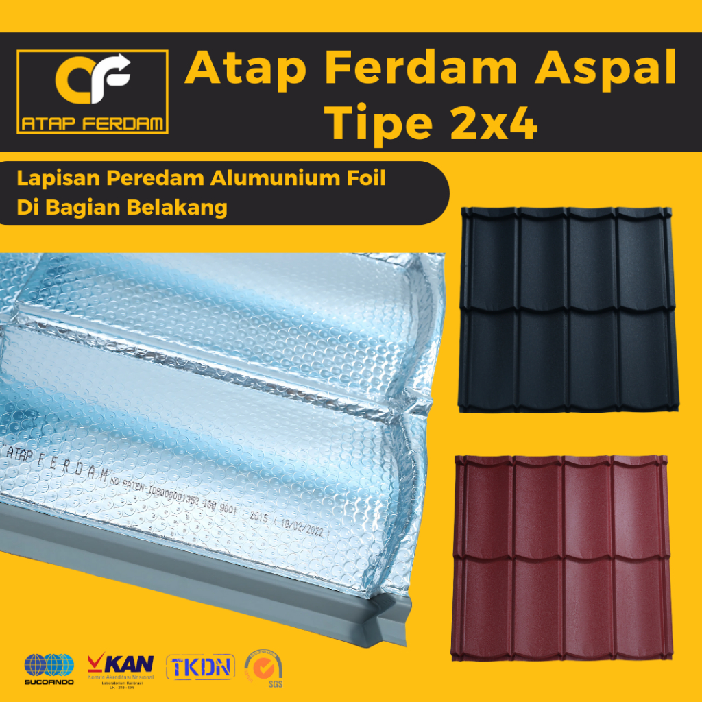 ATAP FERDAM Aspal 2x4 Tebal 0,25 mm Motif Rinjani (Min Pemb 100) - Genteng Galvalum Dengan Lapisan P