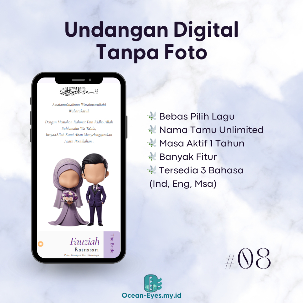 UNDANGAN PERNIKAHAN DIGITAL TANPA FOTO | UNDANGAN WEBSITE | WEDDING INVITATION UNFACE | UNDANGAN PER
